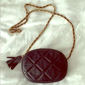 Vintage Blue Saks Fifth Ave Lambskin Leather Purse